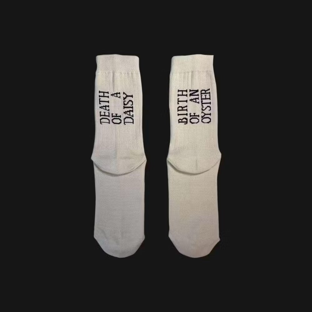 Cream-colored socks KIKI - DEATH OF A DAISY & BIRTH OF AN OYSTER (2025)