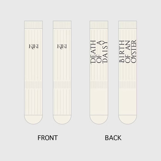 Cream-colored socks KIKI - DEATH OF A DAISY & BIRTH OF AN OYSTER (2025)